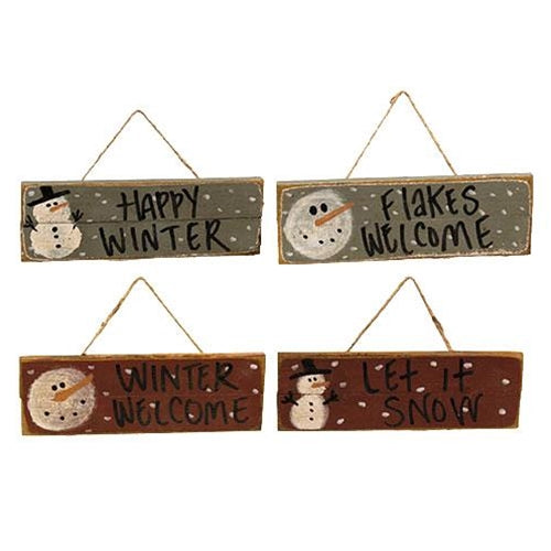 Flakey Snowman Sayings Sign 4 Asstd.