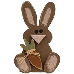 Rustic Wood Sitting Baby Bunny w/Carrot 3 Asstd.