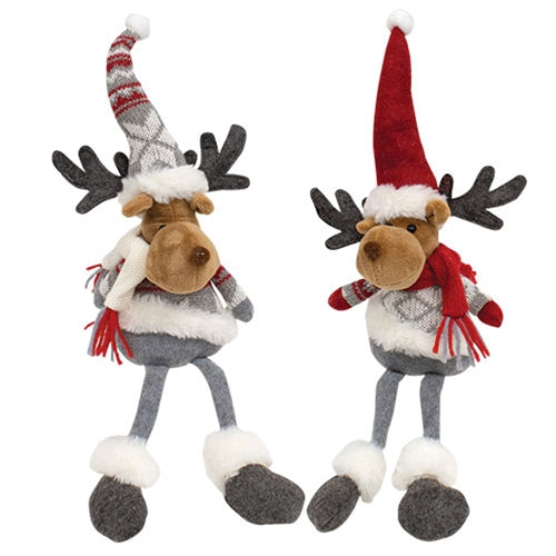 Stuffed Holiday Moose Shelf Sitter 2 Asstd.