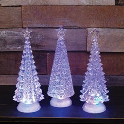 LED Spinning Water Globe Christmas Tree 3 Asstd.