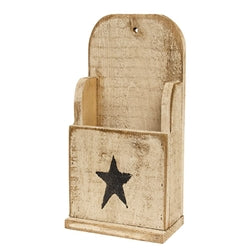 Rustic Wood Flower Pocket w/Painted Star - 18.5"H - 2 Asstd.