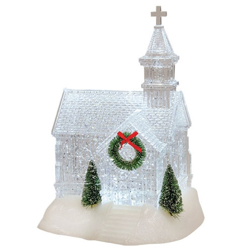 Battery Operated LED Water Globe Church