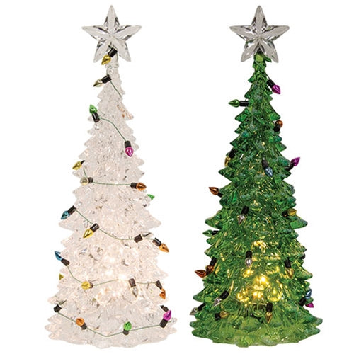 Glittered Acrylic LED Christmas Tree 2 Asstd.