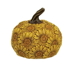 Resin Glitter Harvest Sunflower Pumpkin Figurine 3 Asstd.