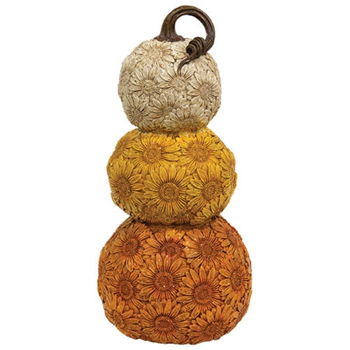 Resin Glitter Harvest Sunflower Pumpkin Stack