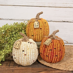 Resin Harvest Corn Pumpkin 3 Asstd.