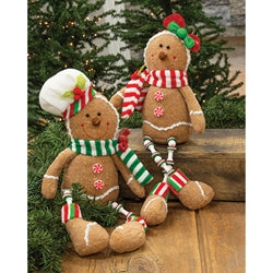 Stuffed Dangle Leg Gingerbread Sitter 2 Asstd.