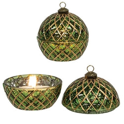 Antiqued Glass Battery Operated Christmas Ornament Candle 4 Asstd.