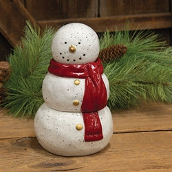 3/Set Stacking Ceramic Snowman Winter Pine Candle