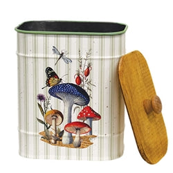 Mushroom Patch Metal Container w/Lid - 3 Asstd.