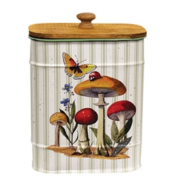 Mushroom Patch Metal Container w/Lid - 3 Asstd.