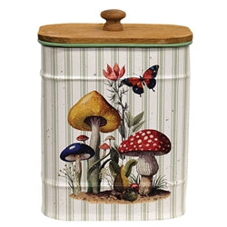 Mushroom Patch Metal Container w/Lid - 3 Asstd.