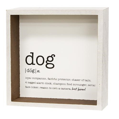 Dog Definition Shadowbox Sign