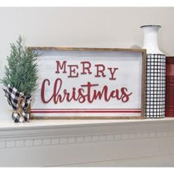 Merry Christmas Distressed Wooden Frame Sign