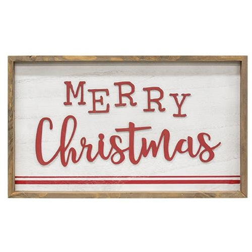 Merry Christmas Distressed Wooden Frame Sign