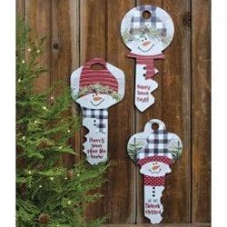 Snow Blessed Snowman Key Sign 3 Asstd.