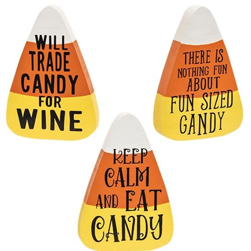 Will Trade Candy For Wine Chunky Candy Corn Sitter 3 Asstd.