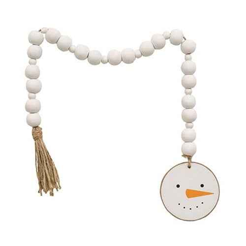 Snowman Head Ornament Beaded Garland