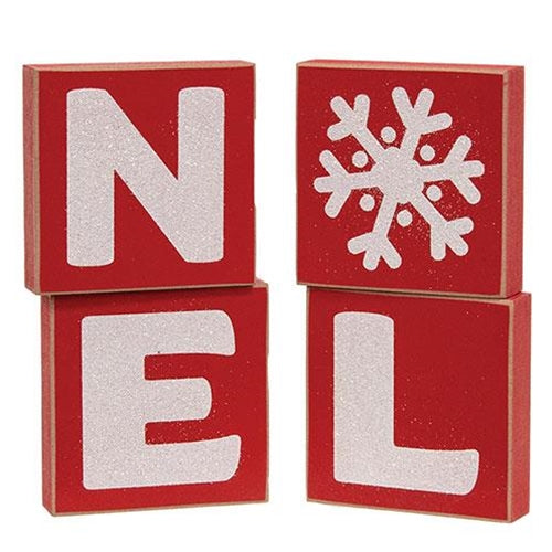 4/Set Sparkle NOEL Word Blocks