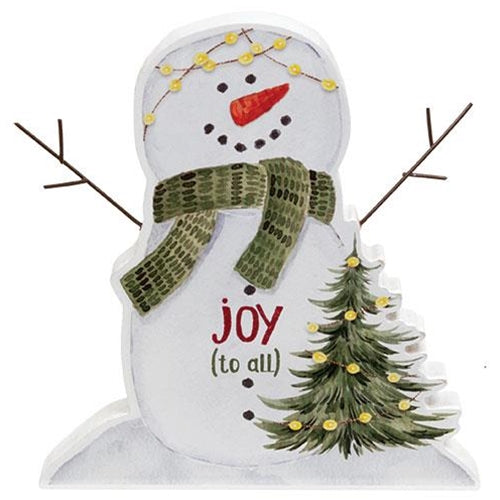 Joy (To All) Wooden Snowman Sitter