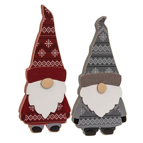 Layered Wooden Sweater Gnome Sitter 2 Asstd.