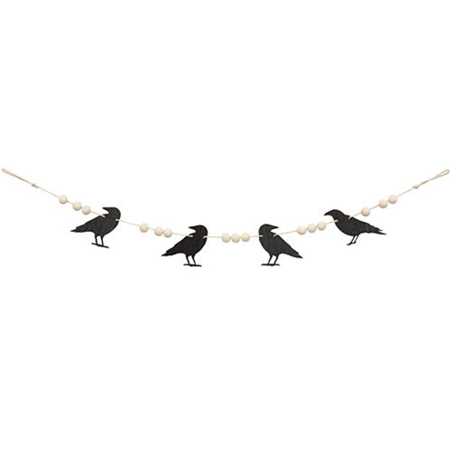 Wooden Beaded Crow Mini Garland