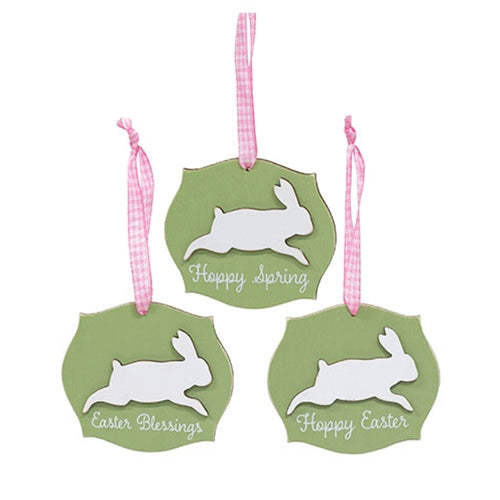 Hoppy Easter Bunny Blessings Ornament 3 Asstd.