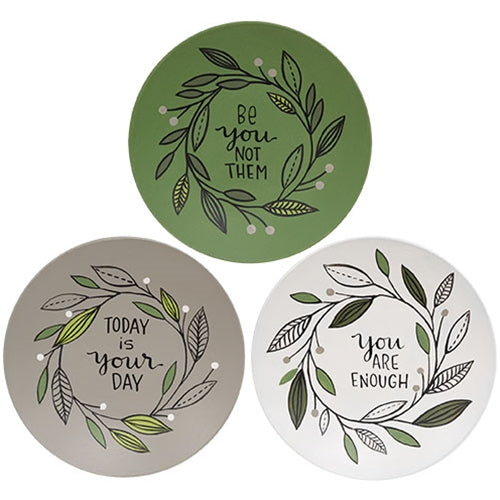 You Are Enough Leaf Ring Plate 3 Asstd.