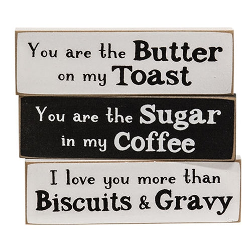 I Love You More Than Biscuits & Gravy Thin Mini Block 3 Asstd.