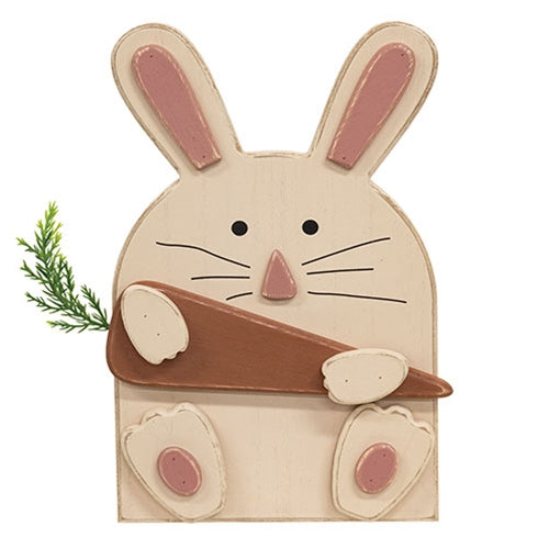 Wooden Layered Bunny w/Carrot Easel