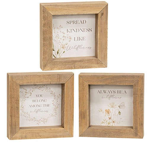 Wildflower Sayings Mini Frame 3 Asstd.