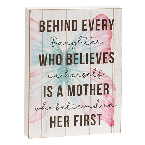 Behind Every Daughter Butterfly Box Sign