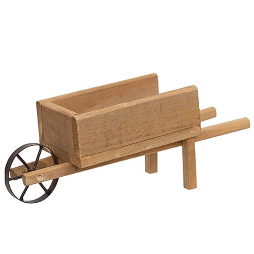 Distressed Wooden Wheelbarrow