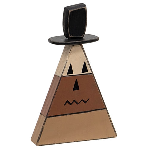 Distressed Wooden Top Hat Candy Corn Sitter