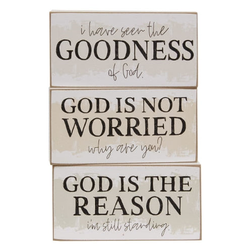 Goodness of God Block Sign 3 Asstd.