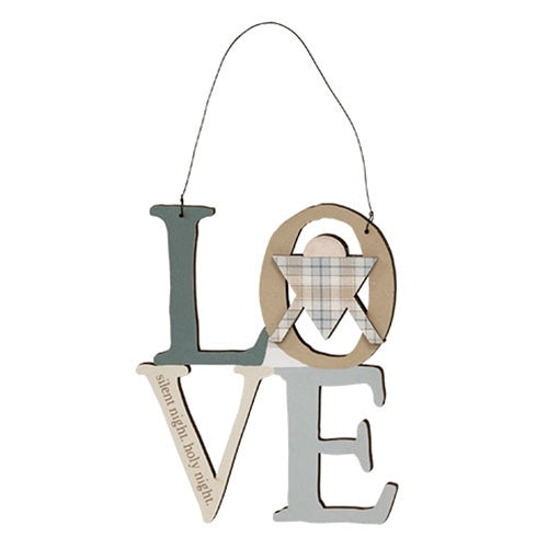 Silent Night Plaid Love Ornament