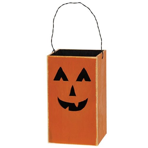 Distressed Wooden Jack O' Lantern Luminary