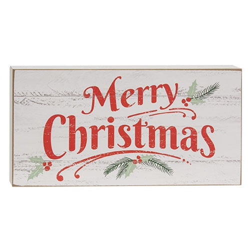 Merry Christmas Distressed Shiplap Look Box Sign