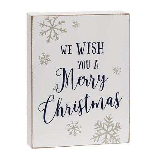 We Wish You A Merry Christmas Snowflake Box Sign