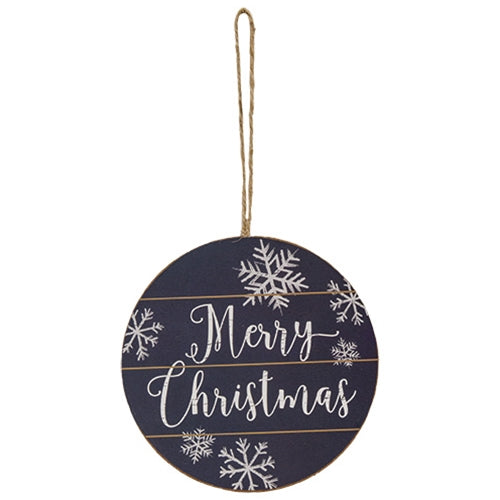 Slat Look "Merry Christmas" Snowflakes Ornament