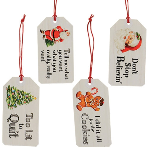 4/Set Don't Stop Believin Santa Gift Tags