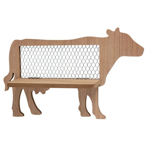 Folding Chicken Wire & Wood Cow Shelf