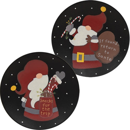 Gnome Santa Mini Plate 2 Asstd.