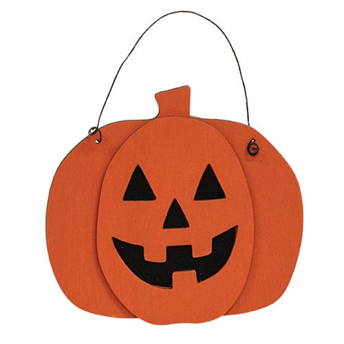 Layered Wood Jack O'Lantern Ornament