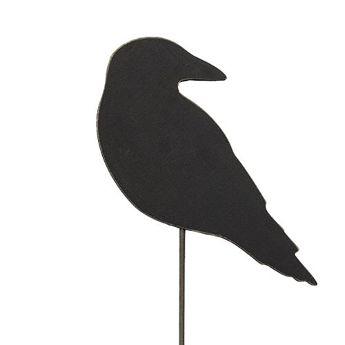 Wooden Crow Planter Stake 6.5"H