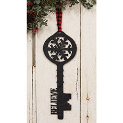 Wooden "Believe" Santa's Key Hanger