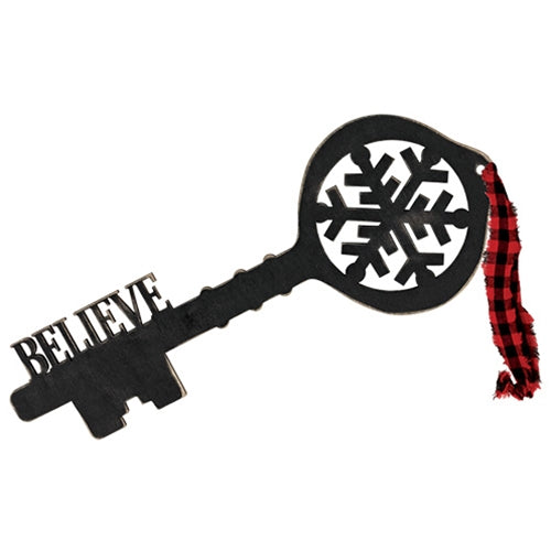 Wooden "Believe" Santa's Key Hanger