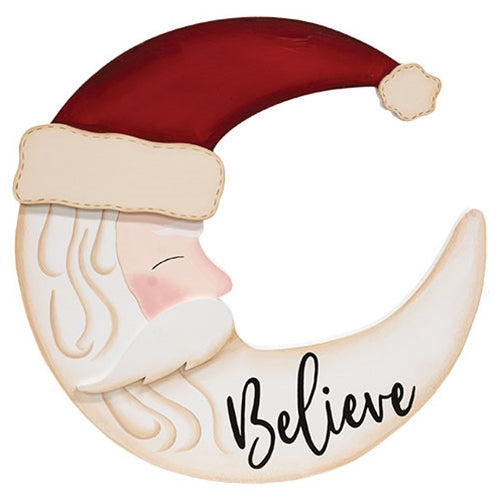 Believe Santa Moon Wall Hanger