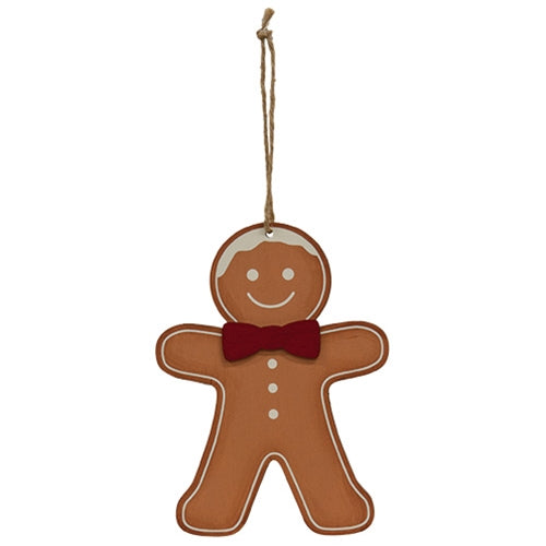 Wooden Bow Tie Gingerbread Ornament