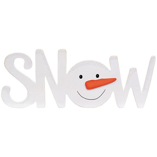 Snowman Face "Snow" Cutout Word Hanger